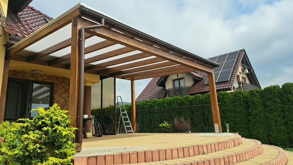 Pergole zadaszenia tarasów wiaty zabudowa tarasu