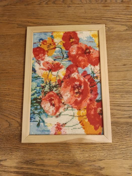 Obrazek wyklejany, maki