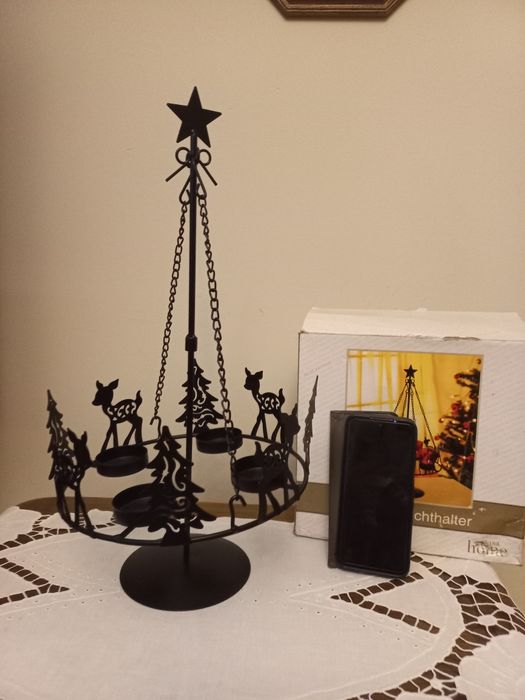 Stylowy świateczny stroik świecznik metaloplastyka