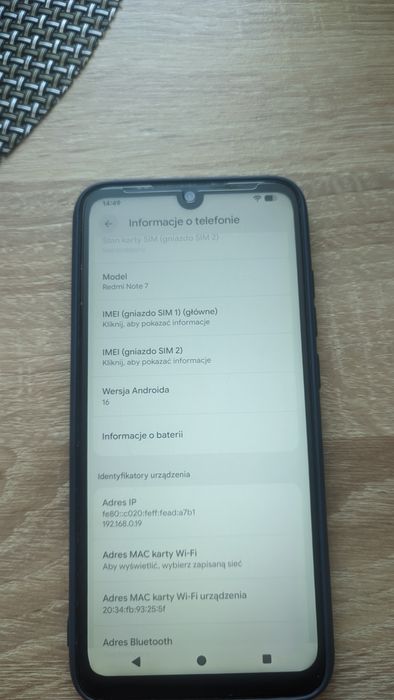 Sprzedam telefon smartfon Redmi note 7 Android 16