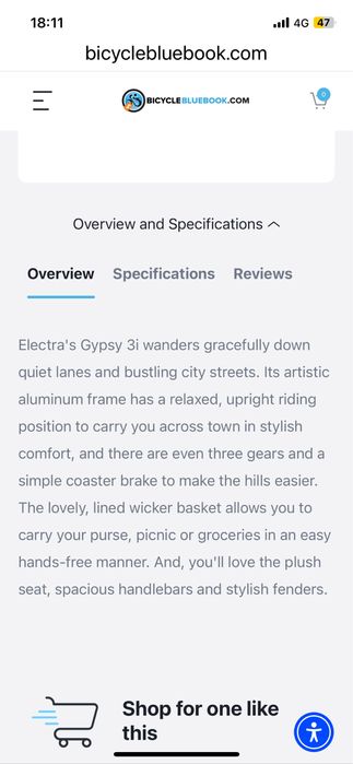 Electra Gypsy ladies city bicycle