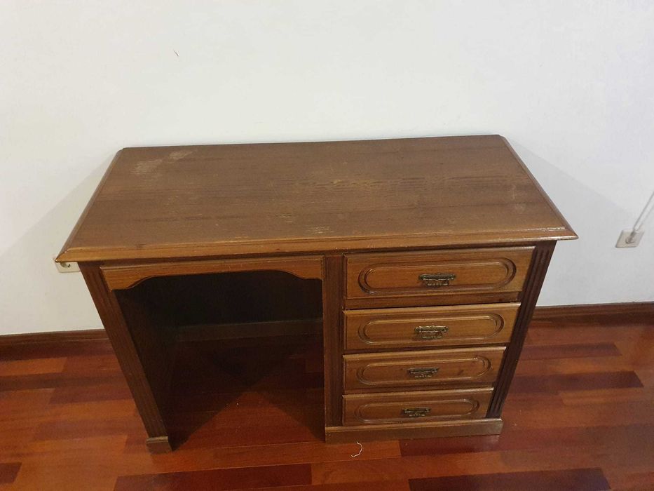 Wooden Desk with 4 Drawers, 110x55x7864751236570115122