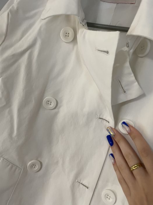 Plaszcz jesienny desigual bialy w print kwiaty 38 M