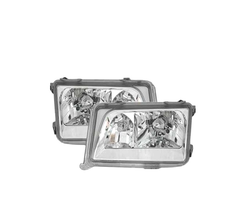 FARÓIS FRONTAIS MERCEDES CLASSE E W124 FUNDO CROMADO
