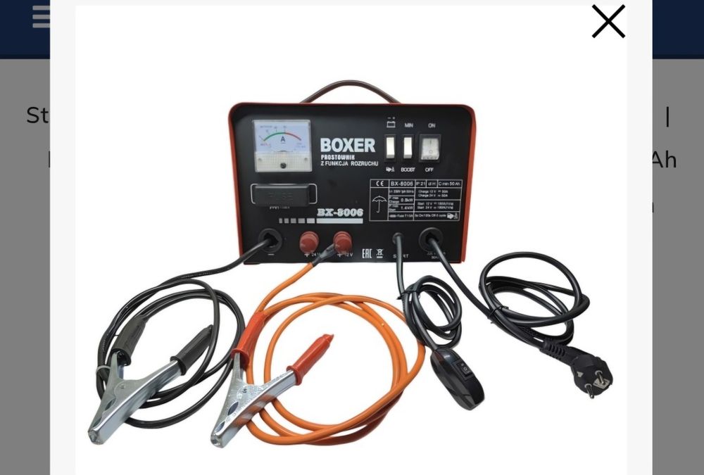 Prostownik z Rozruchem 12V 24V  Rozruch Akumulator 50AH Ładowarka MEGA