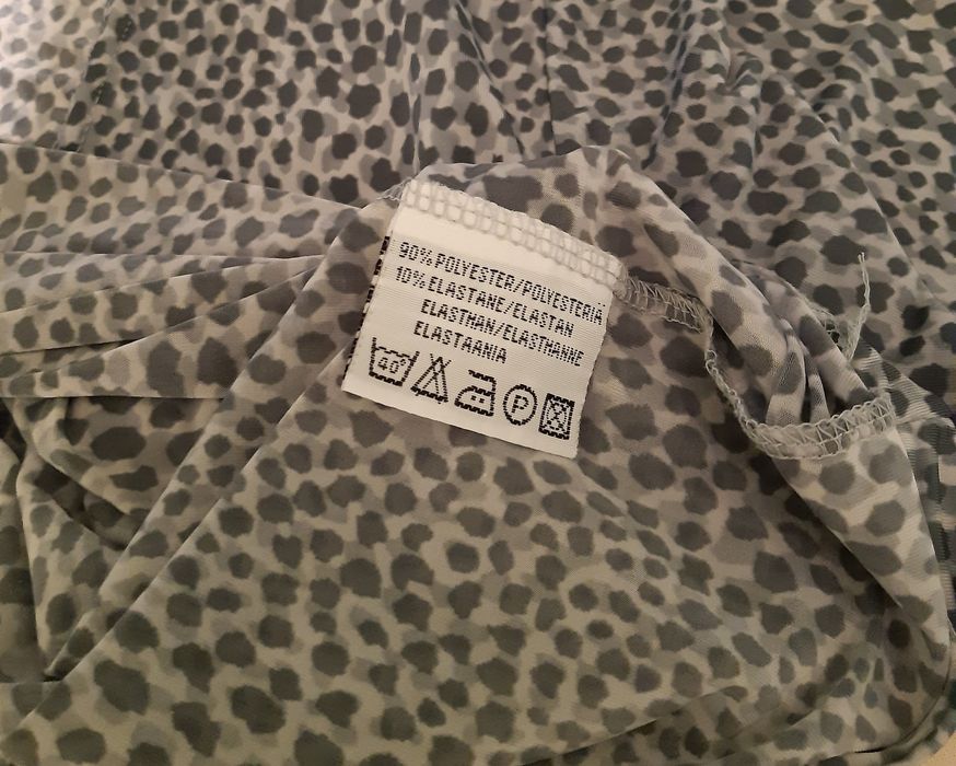 Damska bluzka z krótkim rękawem, panterka, Woman Collection, rozm. L