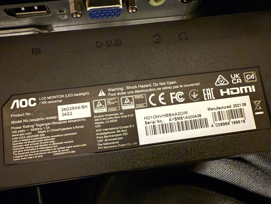 Monitor gamingowy AOC 24G2SAE/BK 24 cale