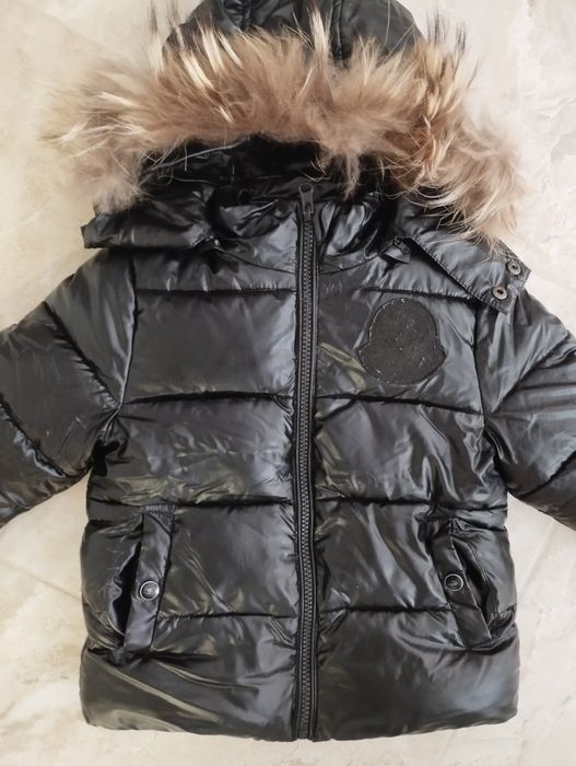 Пуховик, куртка лакована, чорна монклер, Moncler