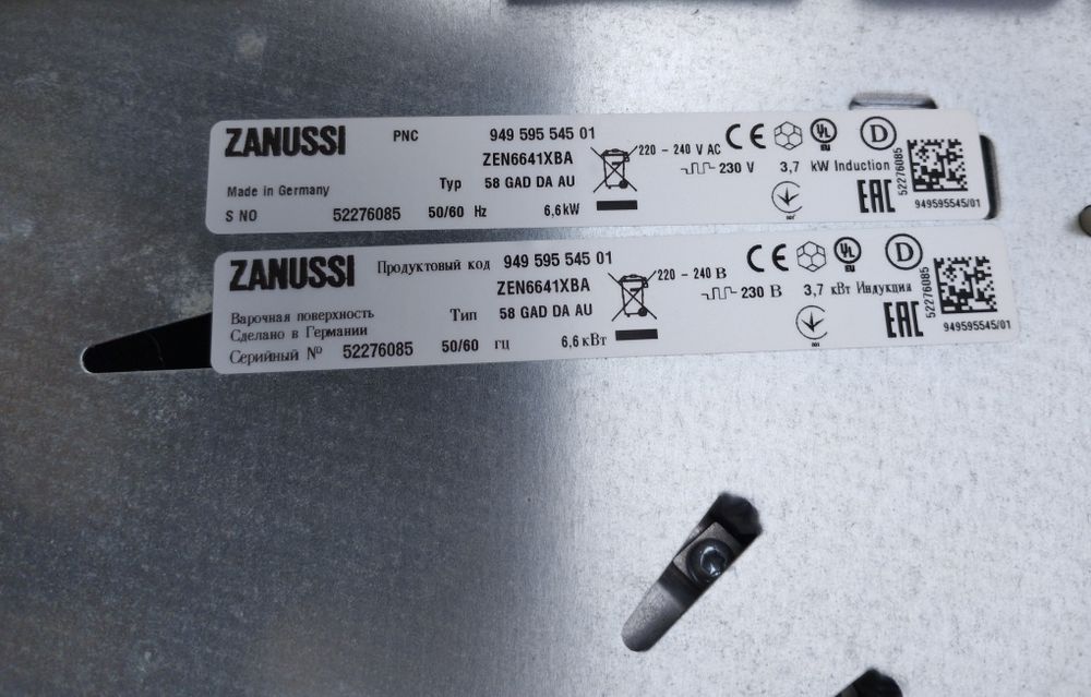 Placa de indução Zanussi