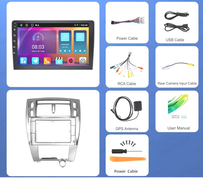 RÁDIO GPS ANDROID 13 HYUNDAI TUCSON 04-10