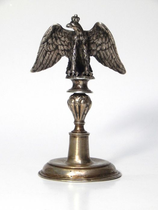 Statuetka Orzeł w Koronie KRÓLESTWO POLSKIE SREBRO XIX W certyfikat