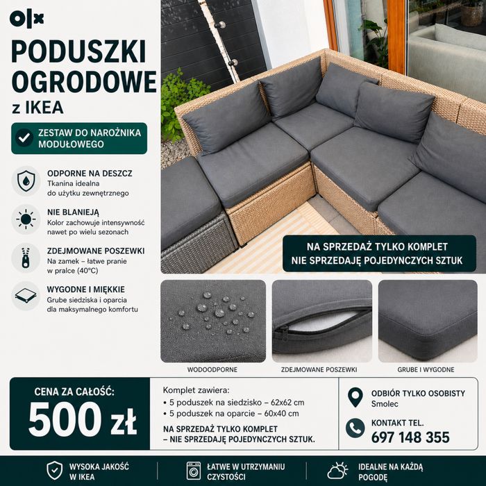 Poduszki ogrodowe komplet