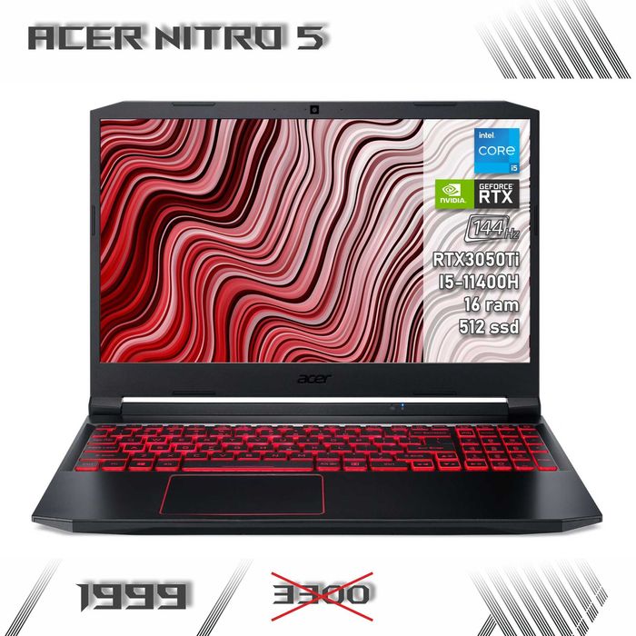 LAPTOP GAMINGOWY Acer Nitro RTX 3050 Ti i5-11400H 144hz Komputer