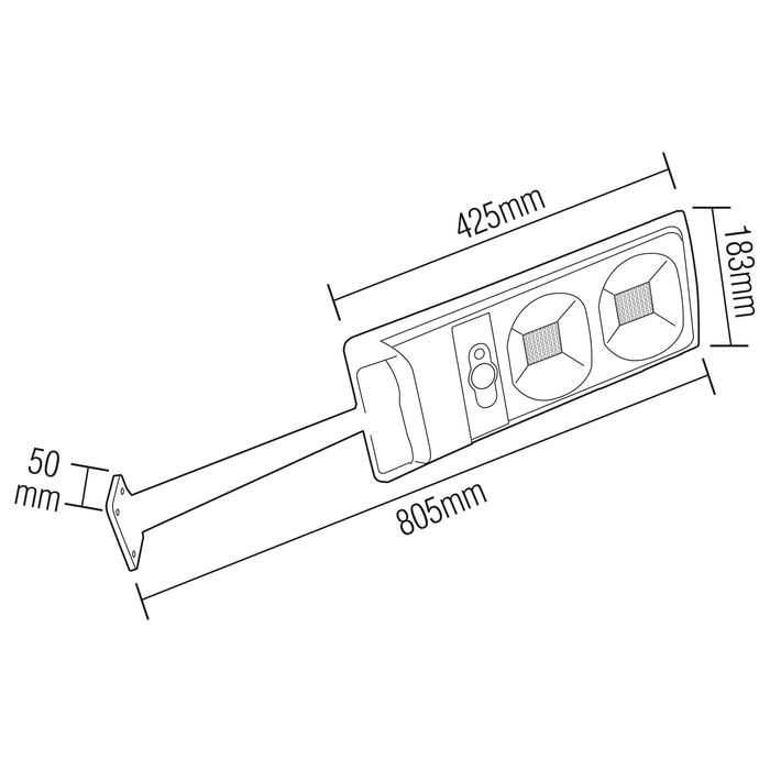LED ліхтар вуличний сонячний з Д/У та датчиком Horoz COMPACT-30 W IP65