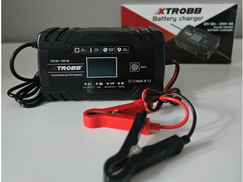 Prostownik Automatyczny z Funkcją Naprawy Ładowarka Akumulatora LCD