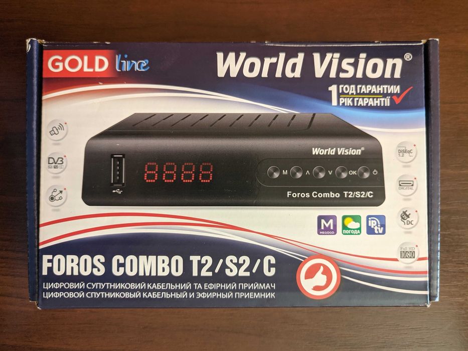 Комбинированный спутниковый ресивер World Vision Foros Combo T2/S/S2