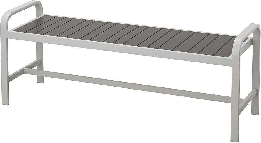 IKEA SJÄLLAND — Banco de jardim cinzento (x2)