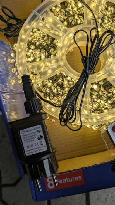 Гірлянда мішура 50м 1500 діодів.зелений провід