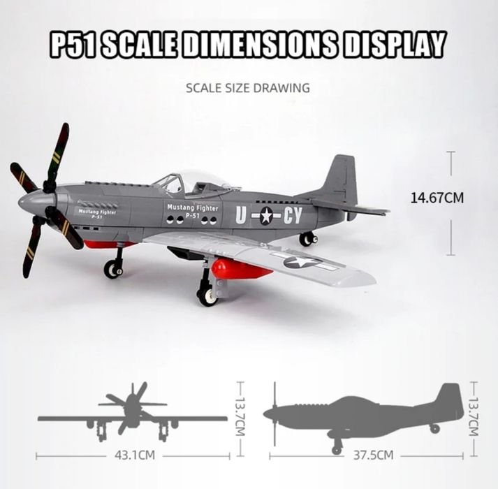 Конструктор самолет Mustang 2  боевой военный истребитель 258шт LEGO