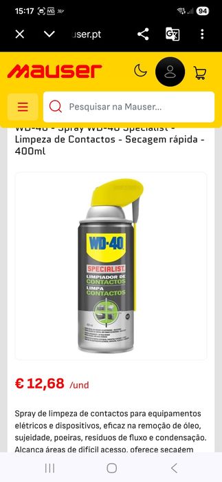 WD 40 limpa contatos