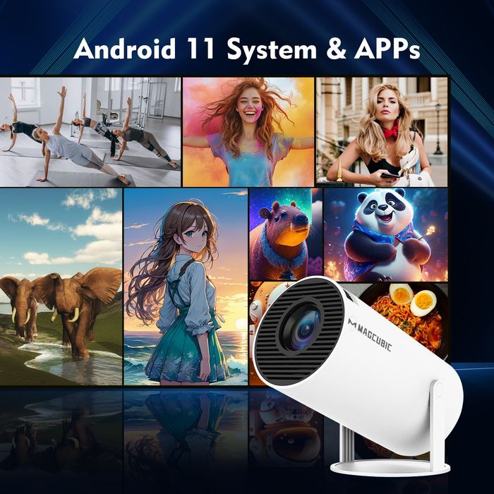 Projektor Pro 4K ultra HD WiFi6 BT5.0 Netflix Android 11 kino 290 ANSI