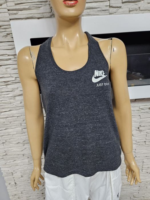 Top / T-shirt Nike szary na ramiączkach rozmiar S sportowy
