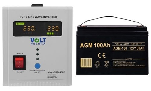 Аварійне джерело живлення 500w 12V+AGM АКБ 100ah для систем опалення.