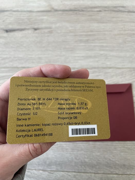 Zloty pierscionek z brylantami !