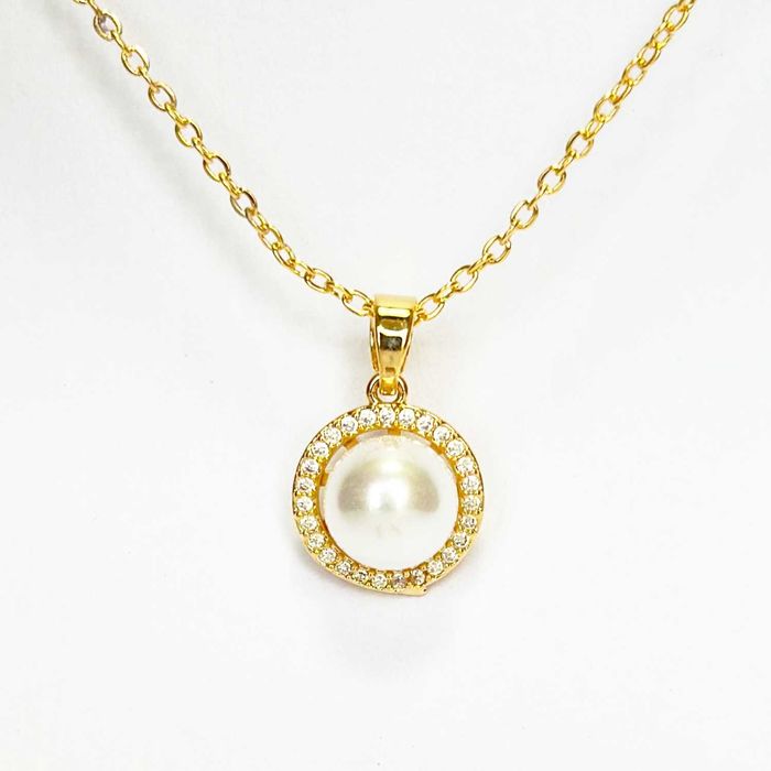 Conjunto Colar Pérola + Brinco de Zircônia