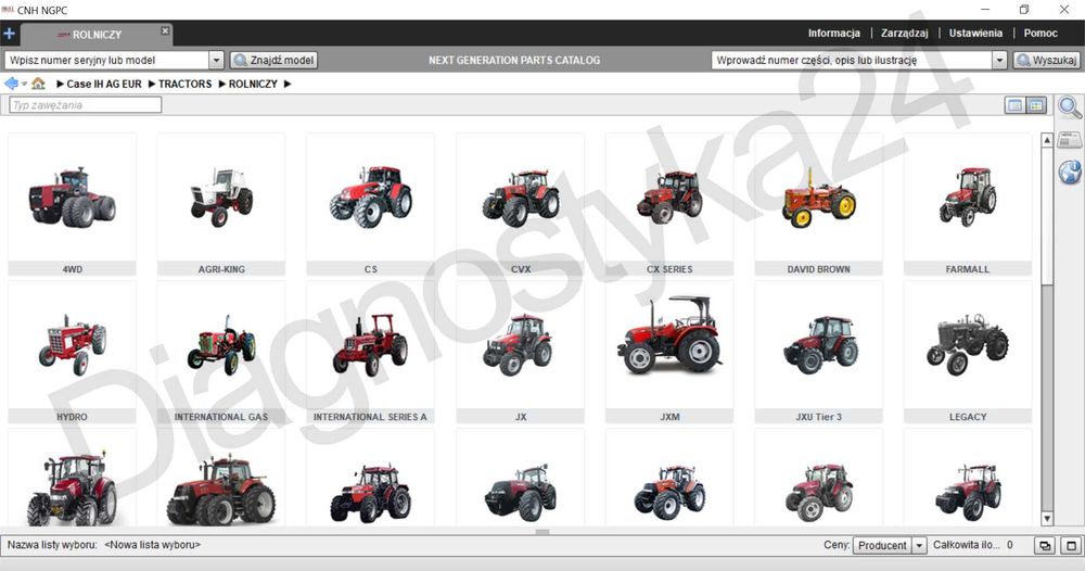 LAPTOP Pakiet Serwisówek Maszyny Rolnicze AGCO Case Claas John Deere