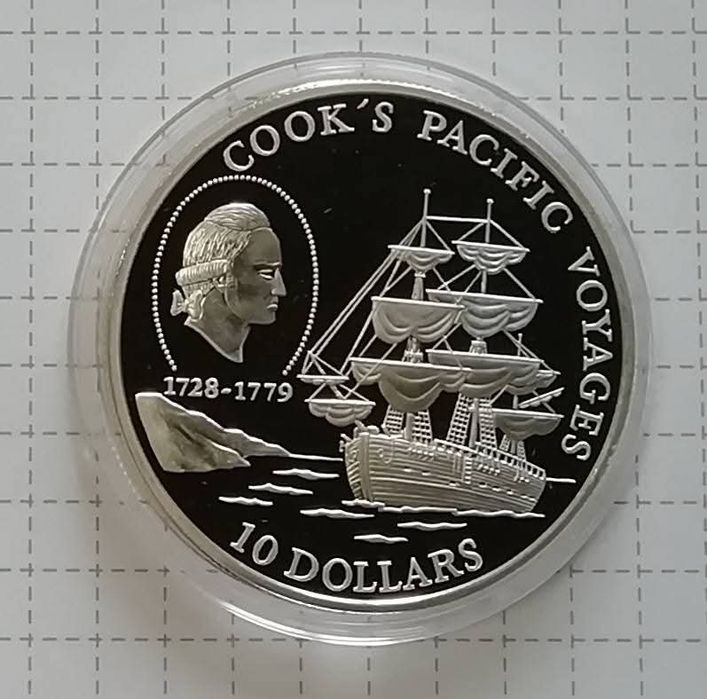 Ніуе 10 доларів 1992р. СРІБЛО. ПРУФ. Сертифікат. Тихоокеанські плаваня