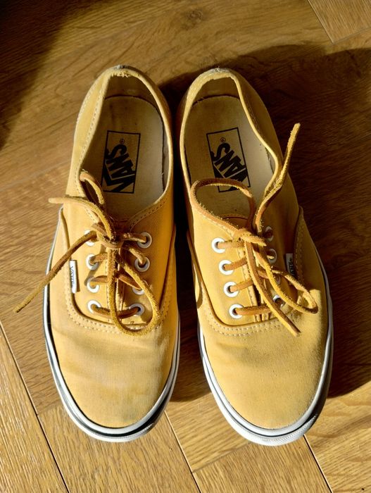 Żółte trampki sneakersy Vans z rzemykami