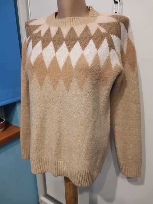 Sweter damski Hause Collection rozm XS owersiz, pasuje na S, beż