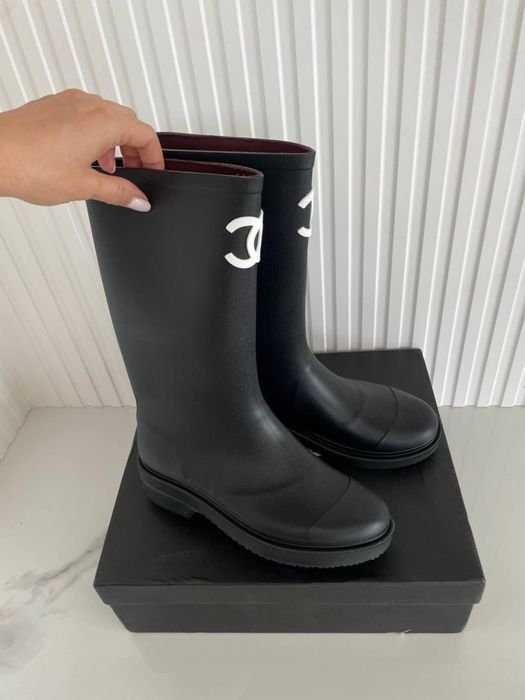 Чоботи 37-40 в наявності Chanel сапоги гумаки Шанель сапожки резиновые
