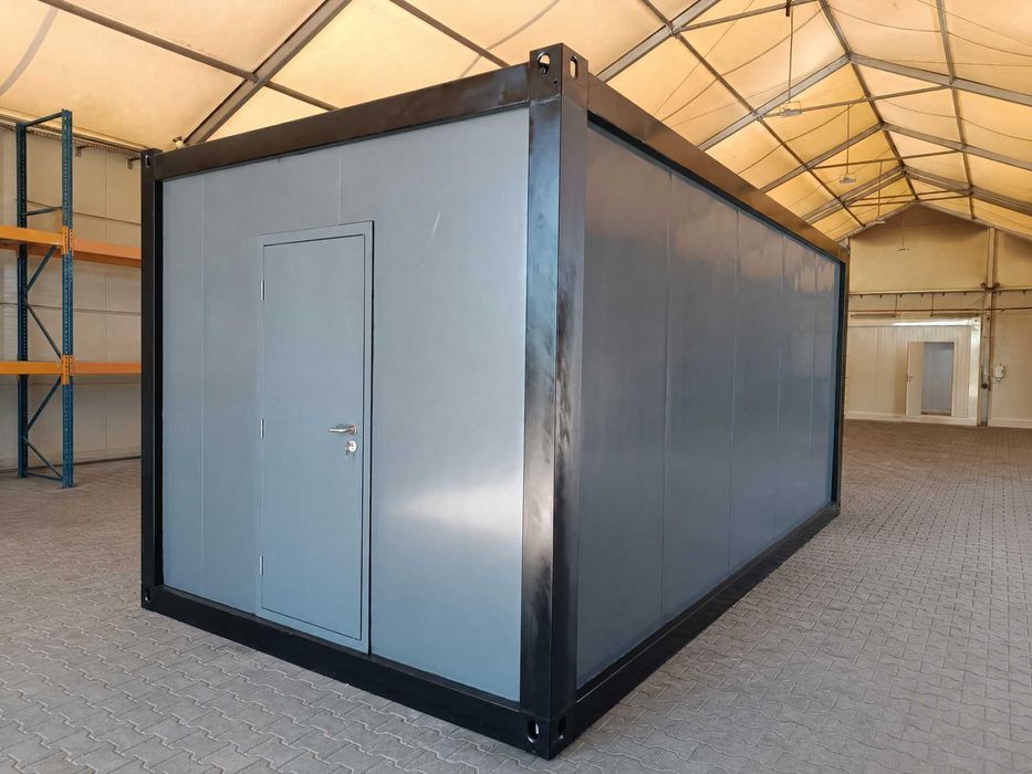 Kontenery antracytowe 6x3m biurowe, budowlane .Solidna rama