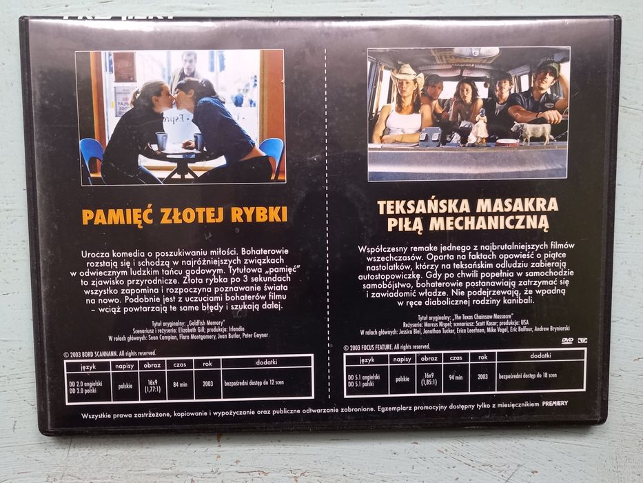 Teksańska masakra / Pamięć złotej rybki - filmy DVD