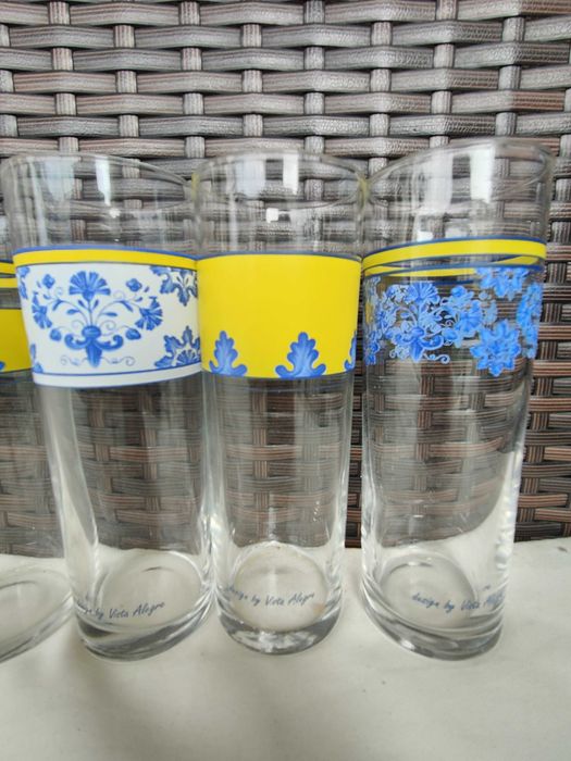 Conjunto de Copos em Vidro | Decoração Floral | Vista Alegre