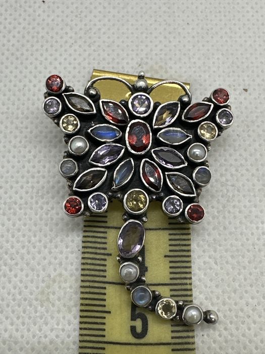 Брошка серебро 925 натуральные камни брошка срібло 925