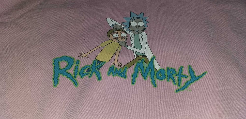 Bluza Cropp, r.S, T-shirt r.M, Rick & Morty