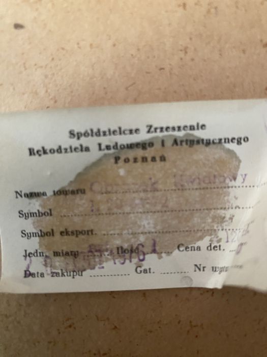 Obrazek kwiatowy PRL  zasuszone kwiaty