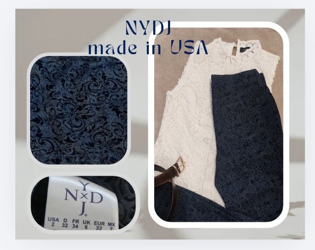 Jeansy granat czarne wypukłe ornamenty