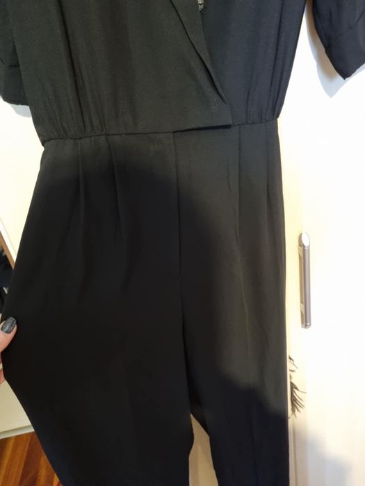 H&M czarny kombinezon z paskiem w talii 34 XS