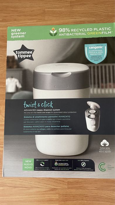 Contentor fraldas twist & click Tommee Tippee novo com 1 recarga nova