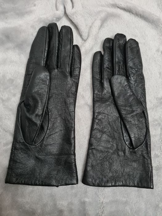 Skórzane rekawiczki KLAUDIA rozm. L czarne