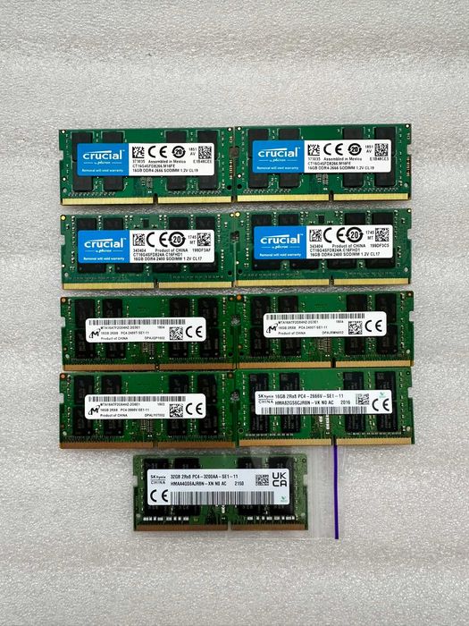 Пам'ять DDR4 16\32gb Sodimm 2400\2666\3200 для ноутбука оперативна Гарантія!