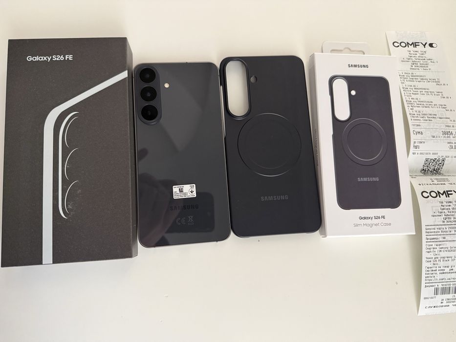 Новый Samsung Galaxy S26FE + оригинальный чехол