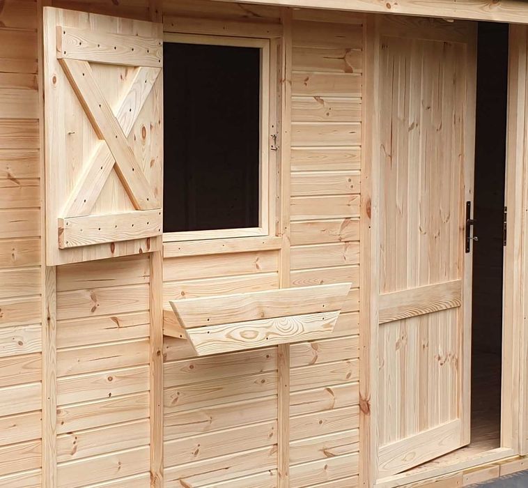 Domek narzędziowy ogrodowy drewniany 4×4 m altana drewutnia 16m na ROD