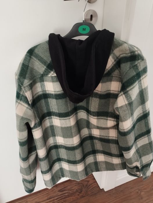 Casaco estilo camisa de lã