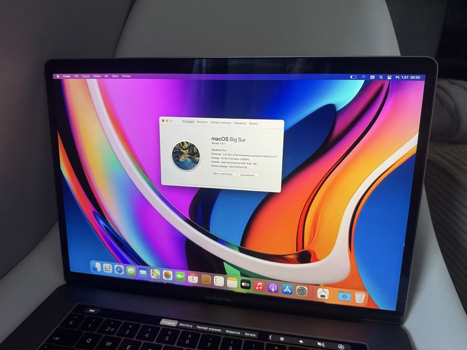 Apple MacBook Pro 15 i7 16GB 512 SSD IDEALNY!Bat. 6 cykli