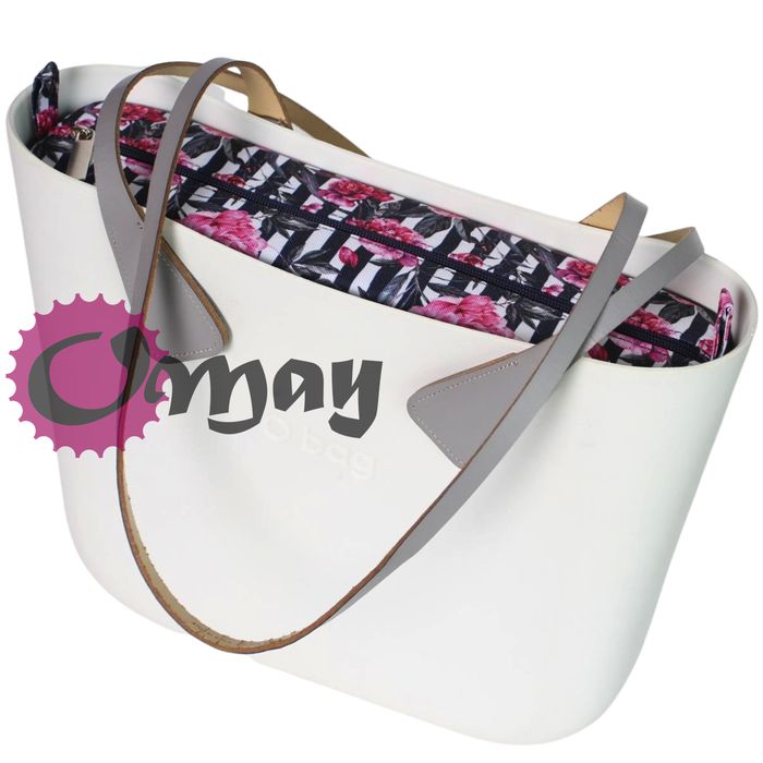 organizer OBAG MINI piwonie granat róż 2 kieszenie wkład OMAY